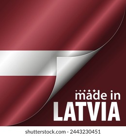 Made in Latvia graphic and label. Element of impact for the use you want to make of it.