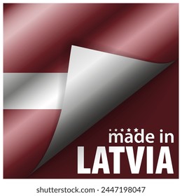 Made in Latvia graphic and label. Element of impact for the use you want to make of it.