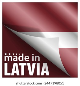 Made in Latvia graphic and label. Element of impact for the use you want to make of it.