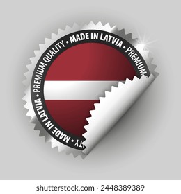 Made in Latvia graphic and label. Element of impact for the use you want to make of it.