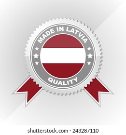 Made in Latvia, Latvian Flag, Seal, Ribbon Vector Art
