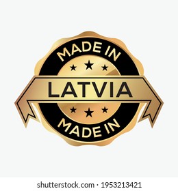 Made in LATVIA logo badge design vector