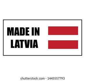 made in LATVIA sign vector. LATVIA flag