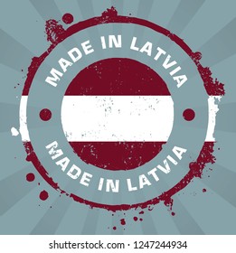 Made in Latvia Stamp. Vector Illustration Sign.