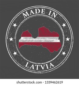 Made in Latvia stamp vector illustration.