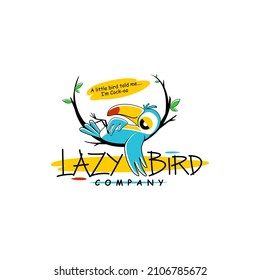 Hice un diseño perezoso para el logo de un pájaro, muy adecuado para tu negocio