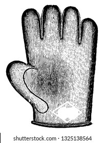 It is made up of leather used to catch balls while playing sports, vintage engraved line art illustration. Bicycle Accessories - 1900