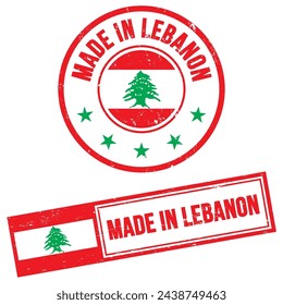 Made in Lebanon Stempelschild Grunge Stil