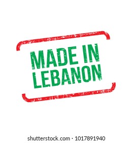 Made in Lebanon. Vector Flag Illustration design stamp label