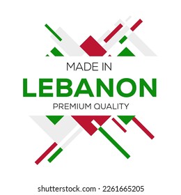Hergestellt im Libanon, Vektorgrafik.