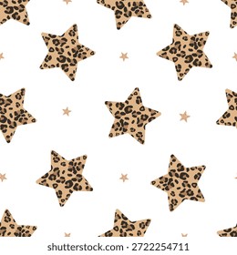 Made of leopard stars seamless fabric design pattern