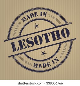 Made in Lesotho grunge rubber stamp