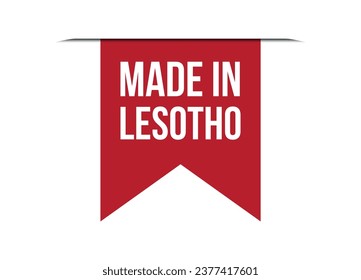 Made in Lesotho red vector banner illustration isolated on white background