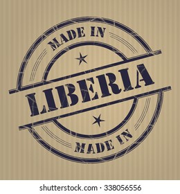 Made in Liberia grunge rubber stamp