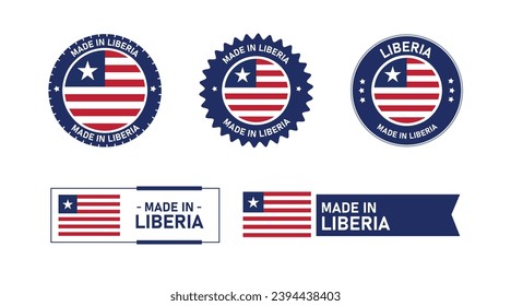 Made in Liberia, Manufacture by Liberia stamp, seal, icon, logo, vector