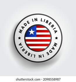 Made in Liberia text emblem badge, concept background