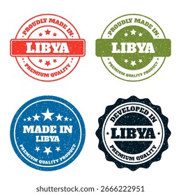 Hecho en Libia. Productos de calidad de Premium