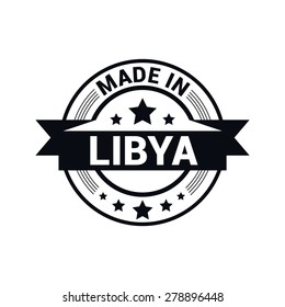 Made in Libya - Round black rubber stamp design isolated on white background. vector illustration vintage texture.