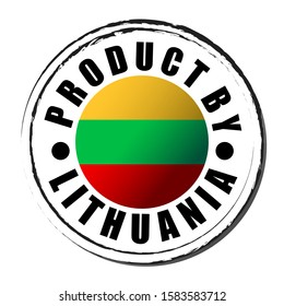 Made in Lithuania coloring the flag. Symbol. Product by.