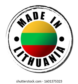 Made in lithuania coloring the flag. Symbol. Seal.
