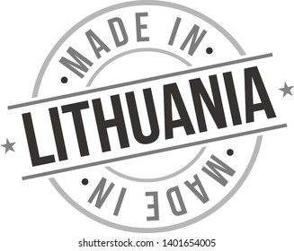 Made In Lithuania. Europe Business Stamp. National Production Logo. Round Design Icon. Symbol Object Seal.