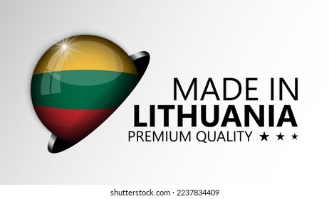 Made in Lithuania graphic and label. Element of impact for the use you want to make of it.
