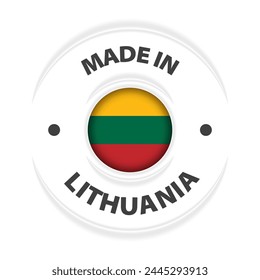Hecho en Lituania gráfico y etiqueta. Elemento de impacto para el uso que quieres hacer de él.