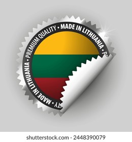 Hecho en Lituania gráfico y etiqueta. Elemento de impacto para el uso que quieres hacer de él.