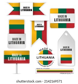 Made in Lithuania graphics and labels set. Some elements of impact for the use you want to make of it.