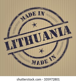 Made in Lithuania grunge rubber stamp