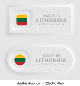 Made in Lithuania neumorphic graphic and label. Element of impact for the use you want to make of it.