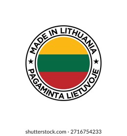 Hecho en Plantilla de diseño de sello de Lituania