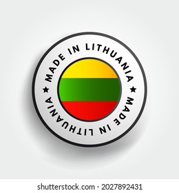 Made in Lithuania text emblem badge, concept background