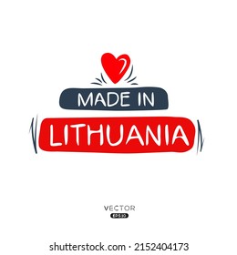Hecho en Lituania, ilustración vectorial.