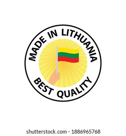 made in Lithuania vector stamp. bagge with Lithuania flag