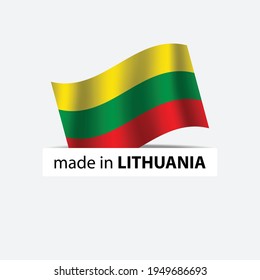 en el sello vectorial de Lituania. bolsa con bandera de Lituania