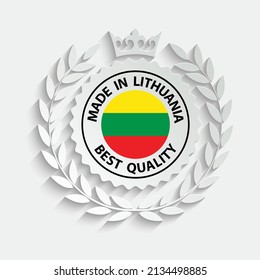 made in Lithuania vector stamp. bagge with Lithuania flag