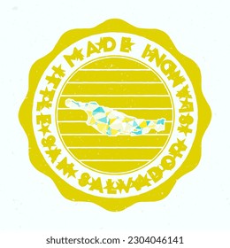 Made In Little San Salvador Island  Round stamp  Seal Little San Salvador Island and border shape  Vintage badge and circular text   stars  Vector illustration 
