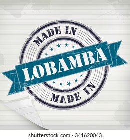 Made in Lobamba vector rubber stamp on grunge paper