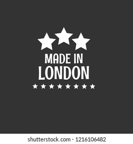 made in london emblem, label, badge. vintage stamp.package label. vector illustration. designed for london products