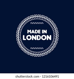 made in london emblem, label, badge. vintage stamp.package label. vector illustration. designed for london products