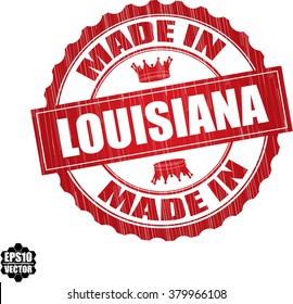 Made in Louisiana Red Grunge Stamp Isolated On White Background.Vector illustration