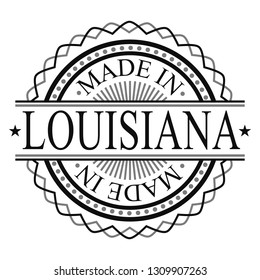 Made In Louisiana Stamp. Logo Round Icon Symbol. Bank Design Certificated. 