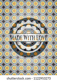 Made With Love arabic emblem. Arabesque decoration.