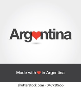 Made with love in Argentina. Editable logo vector design. 