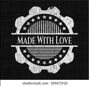 Hecho con amor con textura de pizarra