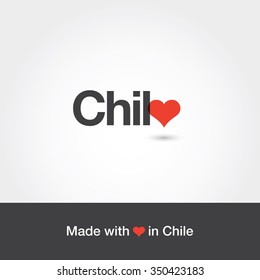 Made with love in Chile. Editable logo vector design. 