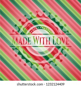 Made With Love christmas colors emblem.