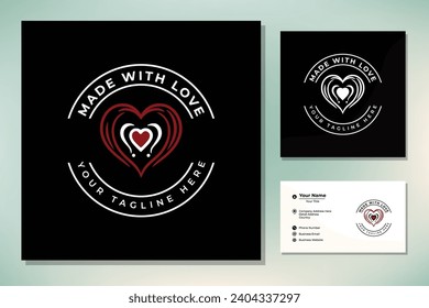 Made with Love Emblems. Handcrafted Icon signs