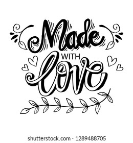  Made with love. Hand lettering poster,